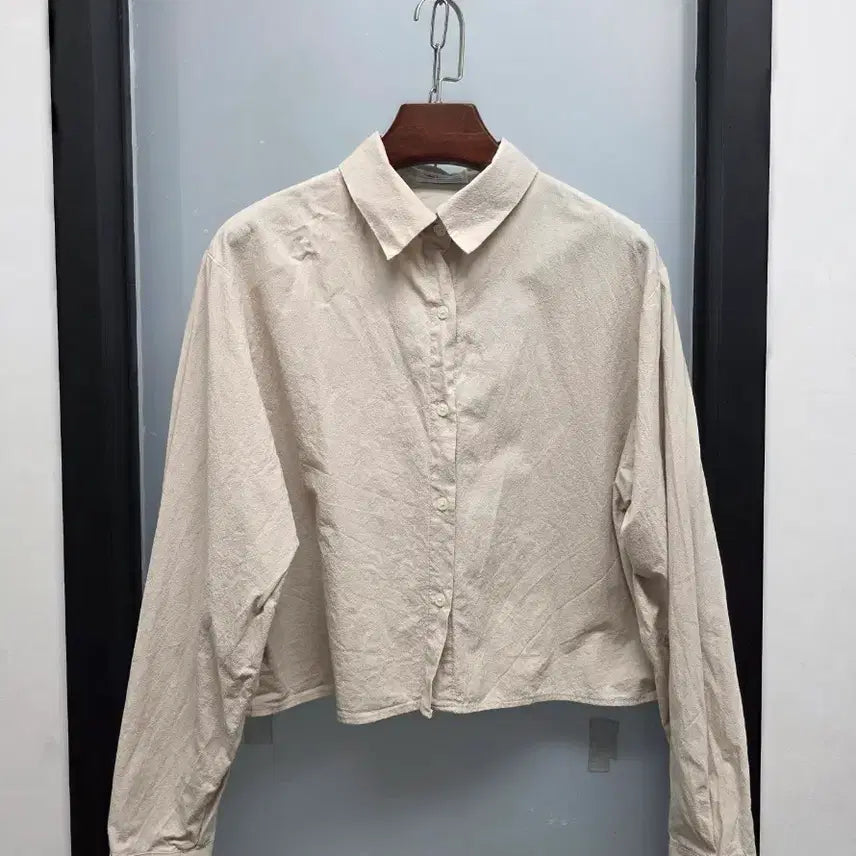 [BUNJANG] Cream Cheese Market Cropped Shirt Blouse / 크림치즈마켓 셔츠블라우스