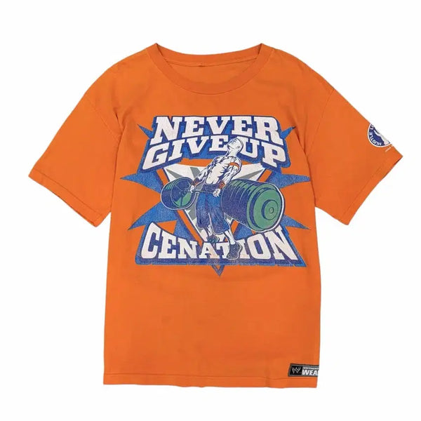 [BUNJANG] 2000s WWE John Cena T-Shirt Orange (Size 100-105) / 00년대 WWE 존시나 반팔 티셔츠 오렌지 (100~105)