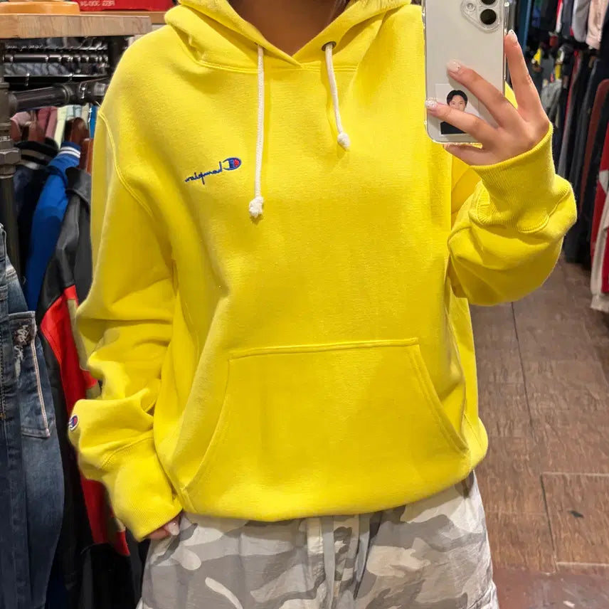 [BUNJANG] Champion Heavyweight Hoodie Yellow L / [HI] 챔피온 후드티 노랑