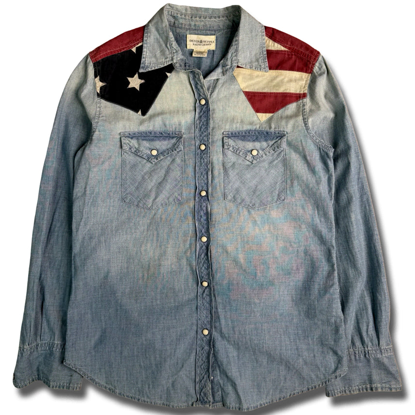 [BUNJANG] Denim & Supply Ralph Lauren Stars and Stripes Western Chambray Shirt / 데님앤서플라이 랄프 로렌 성조기 웨스턴 샴브레이 셔츠