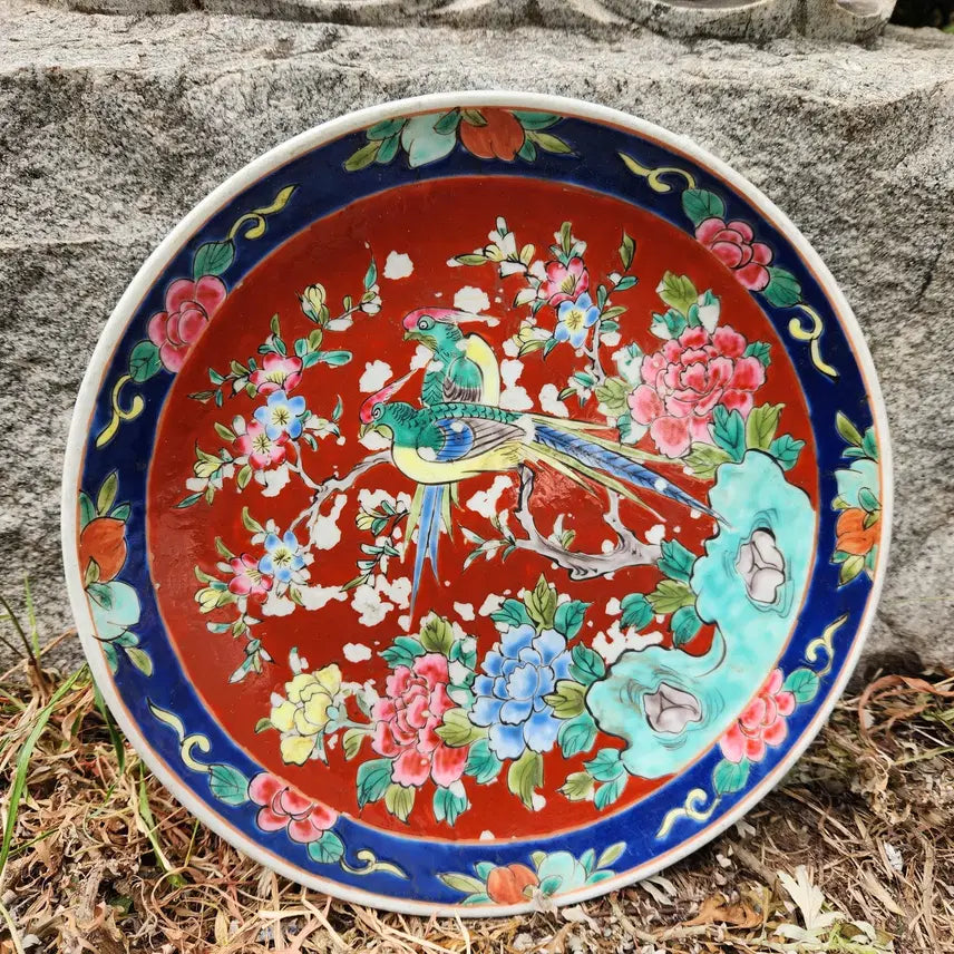 [BUNJANG] Vintage Japanese Imari Bird and Flower Plate / 빈티지 일본 이마리 화조도 대반