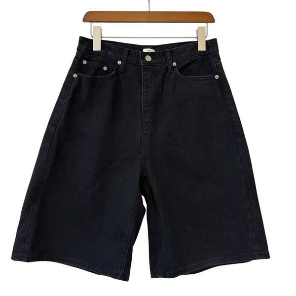 [BUNJANG] UGST Washed Black Half Denim Pants Size 2 / 어그스트 UGST 하프 데님 팬츠 워시드블랙 2 정품