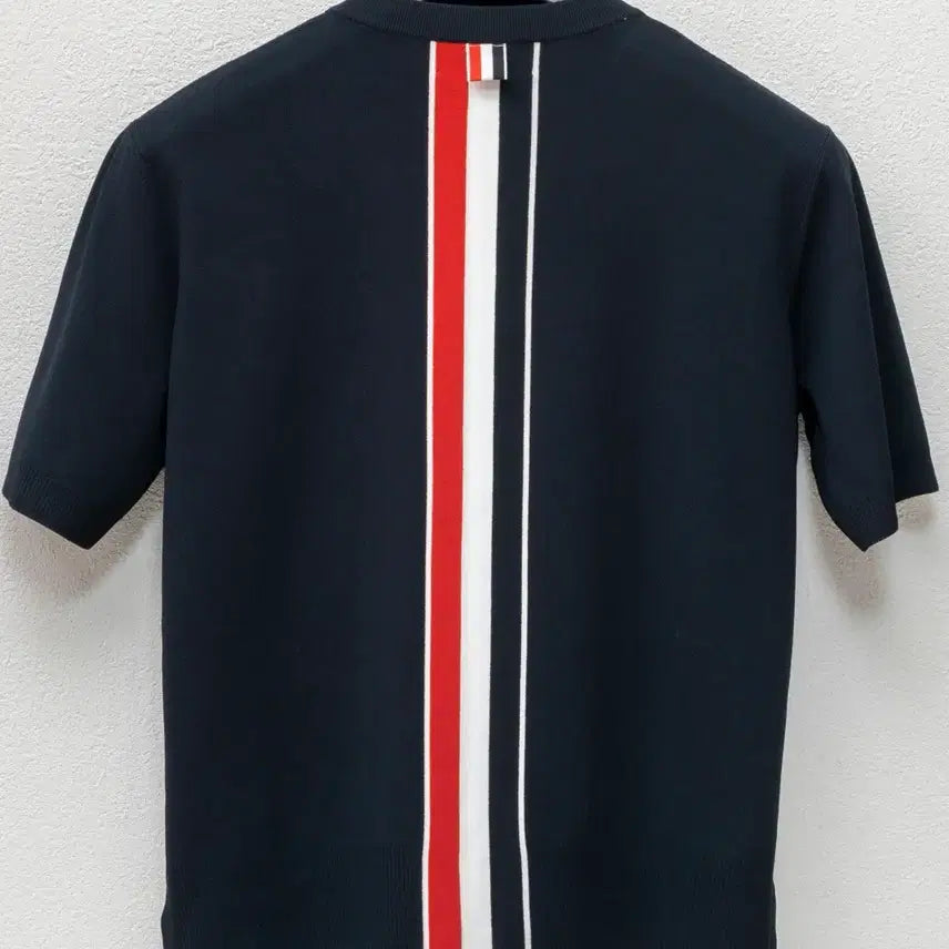 [BUNJANG] Thom Browne Back Tricolor Stripe Knit Short Sleeve T-Shirt Size 42 / 톰브라운 백삼선 스트라이프 니트 반팔티 42       fka362a-y5501415