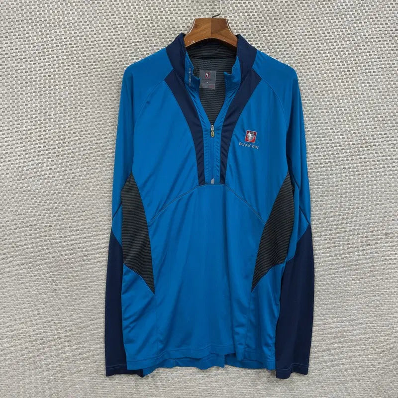 [BUNJANG] Black Yak Half Zip Long Sleeve Hiking T-Shirt / 블랙야크 등산 반집업 긴팔티 100 H02063