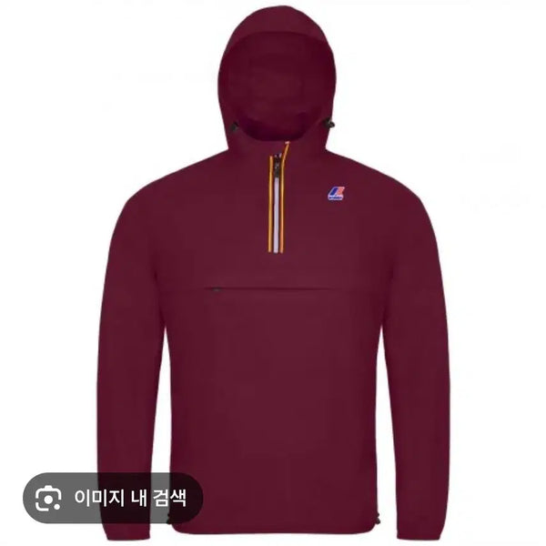 [BUNJANG] K-Way Le Vrai Leon Anorak Hoodie Burgundy / K-WAY 르브레 3.0 레옹 아노락 후드티 버건디