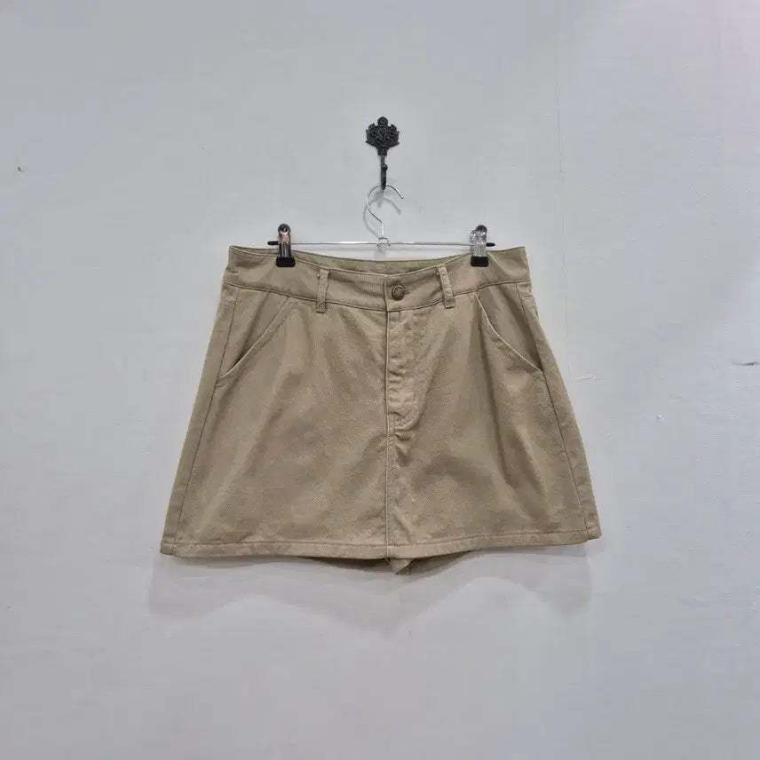 [BUNJANG] Beige Cotton Culottes Skirt / 베이지색 면 반바지 스커트