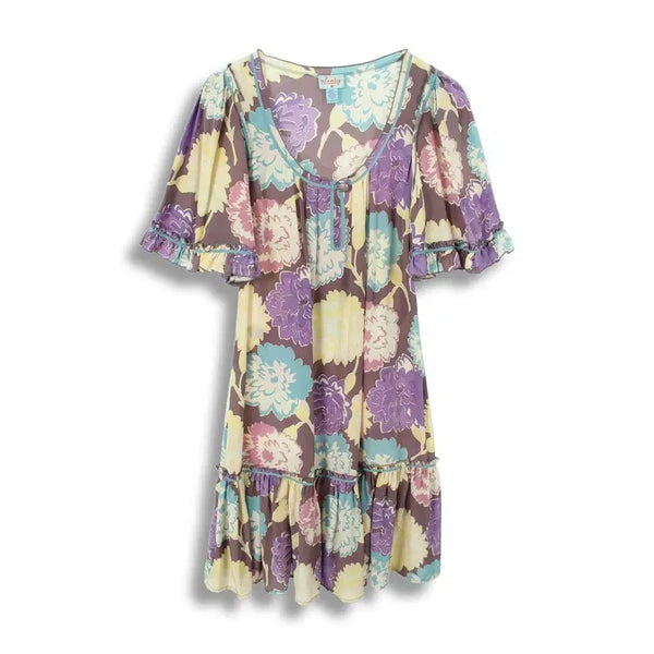 [BUNJANG] Tracy Reese 100% Silk Flare Dress / PLENTY BY TRACY REESE (WOMEN - S) 실크 100% 와이드넥 플레어 원피스