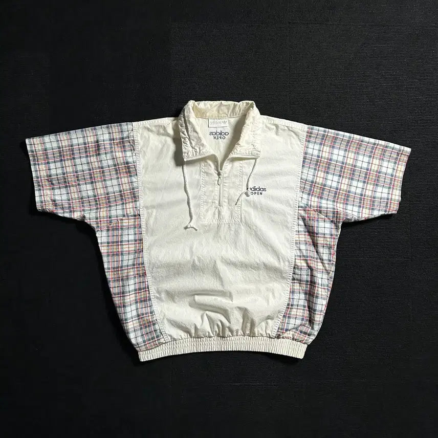 [BUNJANG] Adidas 90s Old School Check Anorak Windbreaker M / 아디다스 90s 올드스쿨 체크 아노락 바람막이