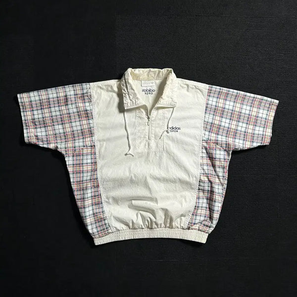 [BUNJANG] Adidas 90s Old School Check Anorak Windbreaker M / 아디다스 90s 올드스쿨 체크 아노락 바람막이