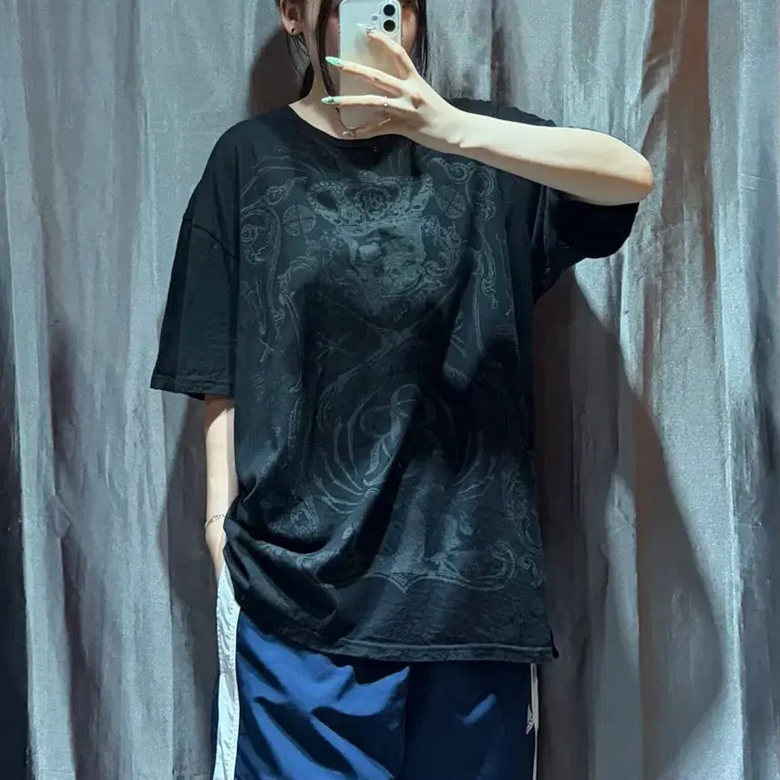[BUNJANG] Rock & Republic Heavy Washed Printing Black T-Shirt XL / XL 록앤리퍼블릭 헤비 워싱 프린팅 블랙 반팔