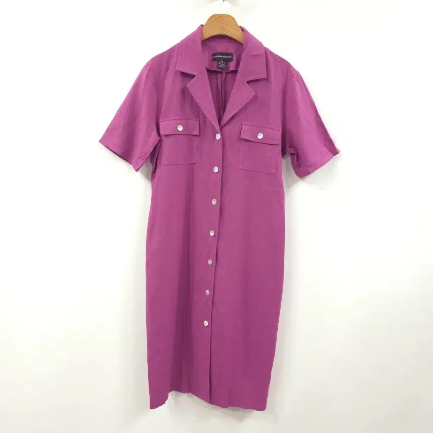[BUNJANG] New York Stevens 100% Linen Shirt Dress / 뉴욕스티븐스) 여성 린넨100프로 셔츠 원피스-F