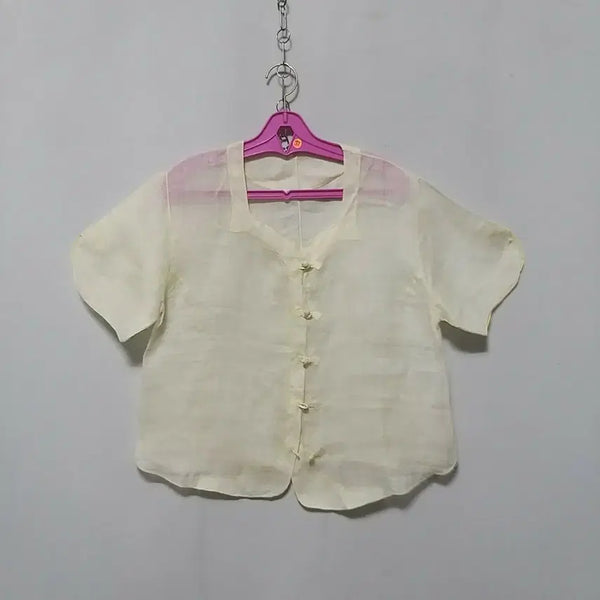 [BUNJANG] Mosi Linen Jeogori Top (Ivory) / 바37 모시상의