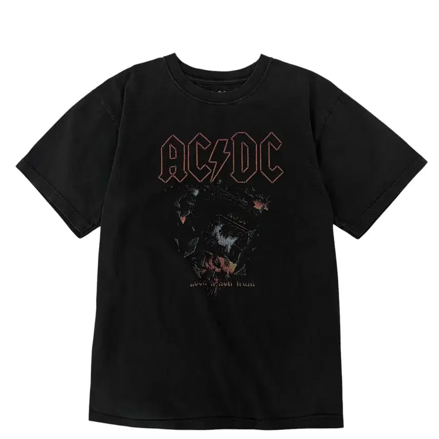 [BUNJANG] ACDC Official R1SE Train Short Sleeve T-Shirt Black (L) / ACDC 오피셜 락앤롤 트레인 반팔 티셔츠 블랙 (L)