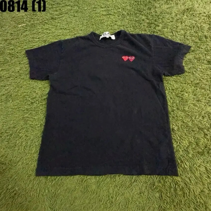 [BUNJANG] Comme des Garçons PLAY Double Heart T-Shirt Navy / 꼼데가르송 플레이 반팔티 네이비 더블하트
