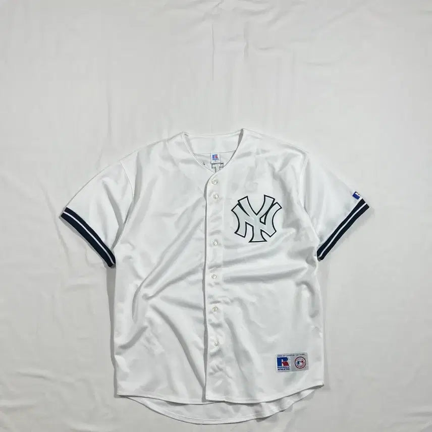 [BUNJANG] 90s Russell Athletic MLB New York Yankees Derek Jeter Baseball Short Sleeve Shirt / 90s 러셀애슬레틱 mlb ny양키즈 jeter 베이스볼 반팔셔츠