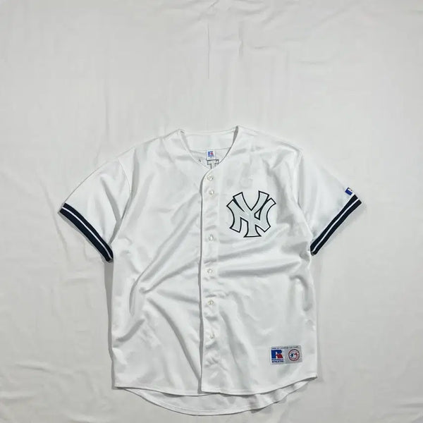 [BUNJANG] 90s Russell Athletic MLB New York Yankees Derek Jeter Baseball Short Sleeve Shirt / 90s 러셀애슬레틱 mlb ny양키즈 jeter 베이스볼 반팔셔츠