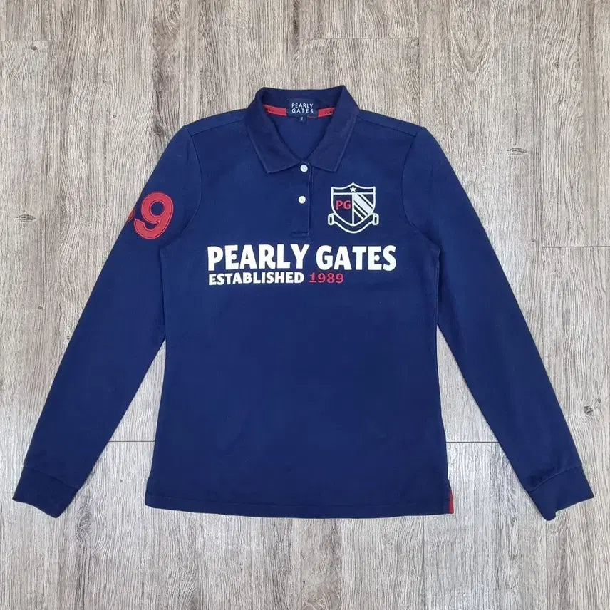 [BUNJANG] Pargates Big Logo Collar Long Sleeve T-shirt - Women's / 파리게이츠 빅로고 카라넥 긴팔 S~M _ 여성