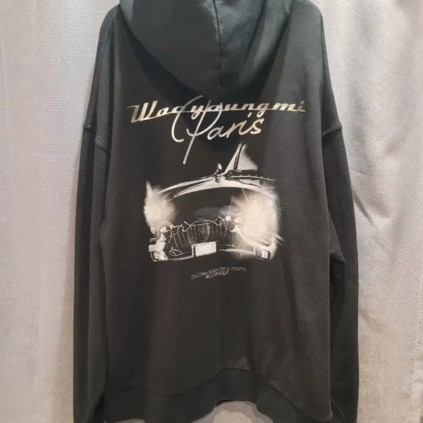 [BUNJANG] Wooyoungmi Graphic Back Logo Hoodie Black / 우영미 그래픽 백로고 후드(52)