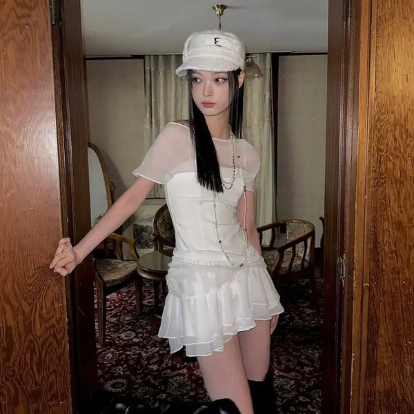 [BUNJANG] Pain Or Pleasure Merry Chiffon Dress White / 페인오어플레져 merry chifon dress white