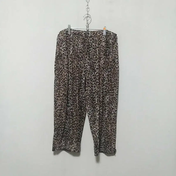[BUNJANG] Leopard Print Pleated Pants / 바40 플리츠바지