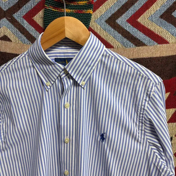 [BUNJANG] Polo Ralph Lauren Classic Fit Performance Stripe Shirt Blue / S) 폴로 랄프로렌 클래식핏 퍼포먼스 스트라이프 셔츠 블루