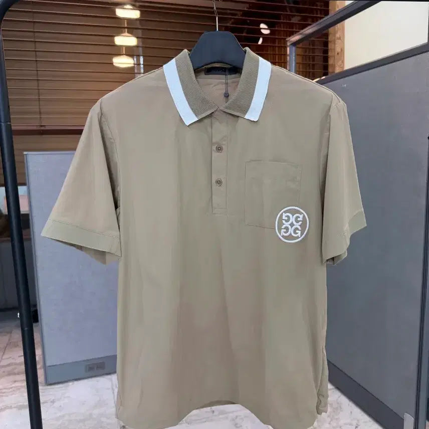 [BUNJANG] Men's Golf Short-Sleeve T-Shirt Beige / 남성 골프 반팔티 베이지