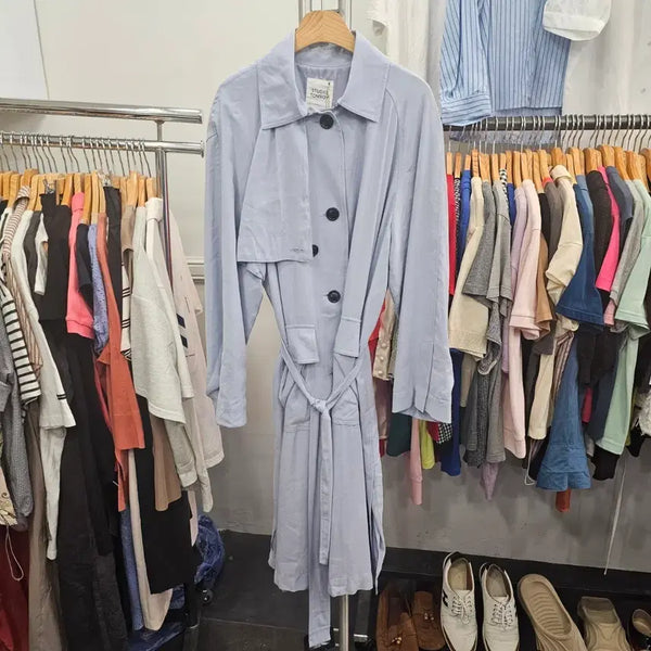 [BUNJANG] Studio Tomboy Trench Coat Light Blue / 스튜디오톰보이 트렌치코트(F)
