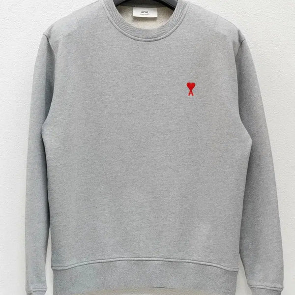 [BUNJANG] AMI Paris Small Heart Sweatshirt Grey L / 아미 스몰하트 맨투맨 그레이 L     A21HJ007