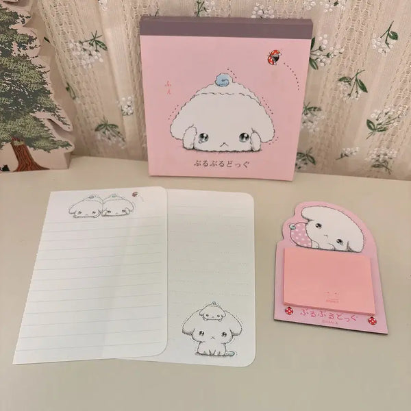 [BUNJANG] Buruburu Dog Classic Memo Pad Magnet Set / 부르부르도그 고전 메모지 아즈산산 헤이세이 메모 99년 마그넷