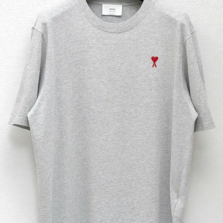 [BUNJANG] AMI Paris Small Heart Logo T-Shirt Grey XL / 아미 스몰하트 반팔티 그레이 XL    BFUTS005