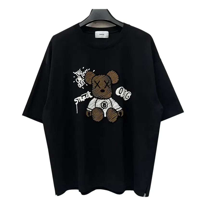 [BUNJANG] BARON Bearbrick Embroidered Cotton Short Sleeve T-Shirt L / BARON 베어브릭 자수 분또 반팔티 L