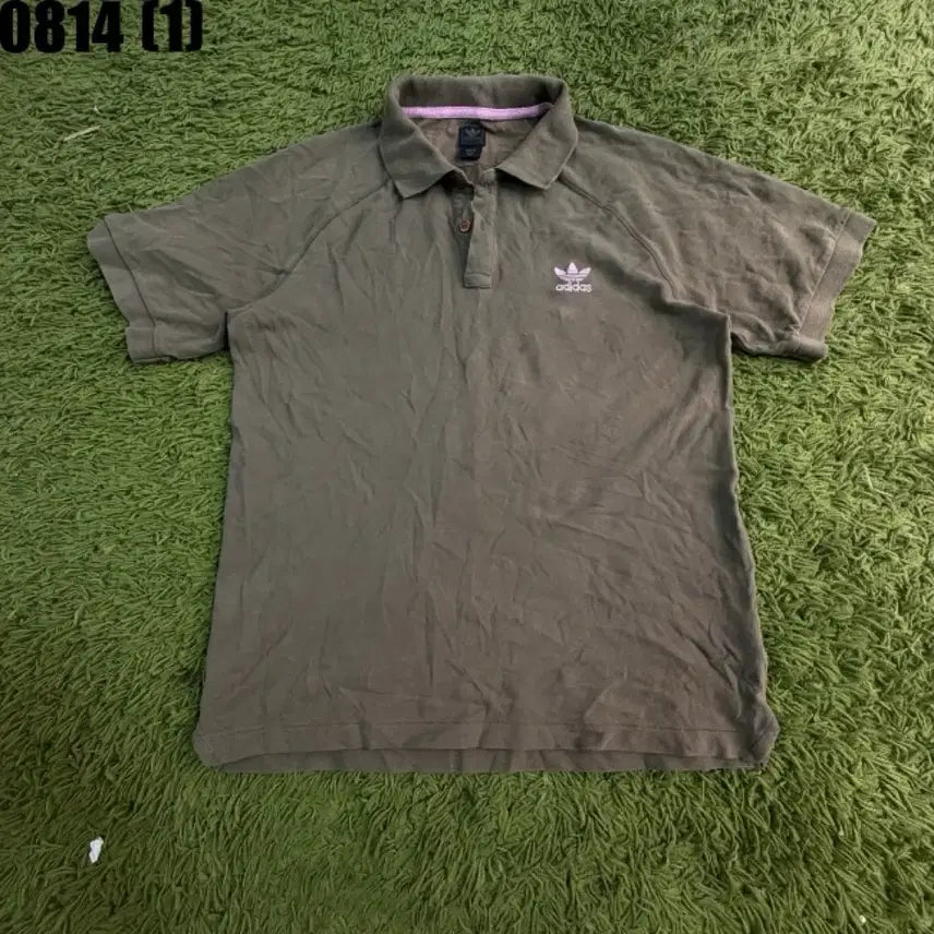[BUNJANG] Adidas Khaki Polo T-Shirt / 아디다스 반팔 카키색 폴로티