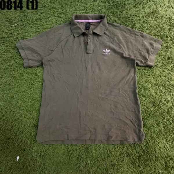 [BUNJANG] Adidas Khaki Polo T-Shirt / 아디다스 반팔 카키색 폴로티