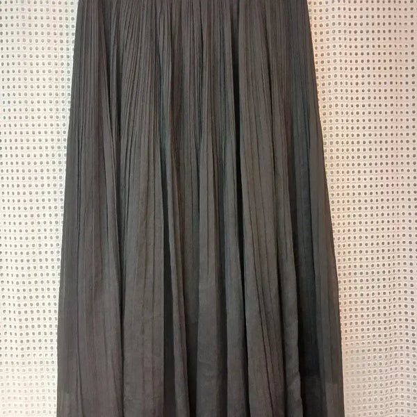 [BUNJANG] Uniqlo Pleated Long Skirt Black L / 유니끌로  주름 롱 스커트 블랙 L