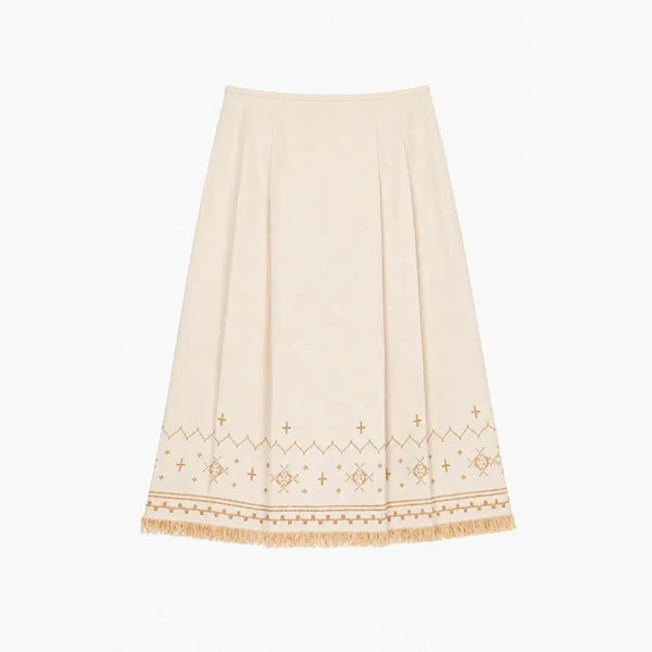 [BUNJANG] Burberry London Blue Label Cotton 100% Embroidered Skirt / BURBERRY LONDON BULE LABEL 버버리 코튼 100% 자수 포인트 스커트 - Women (6602)