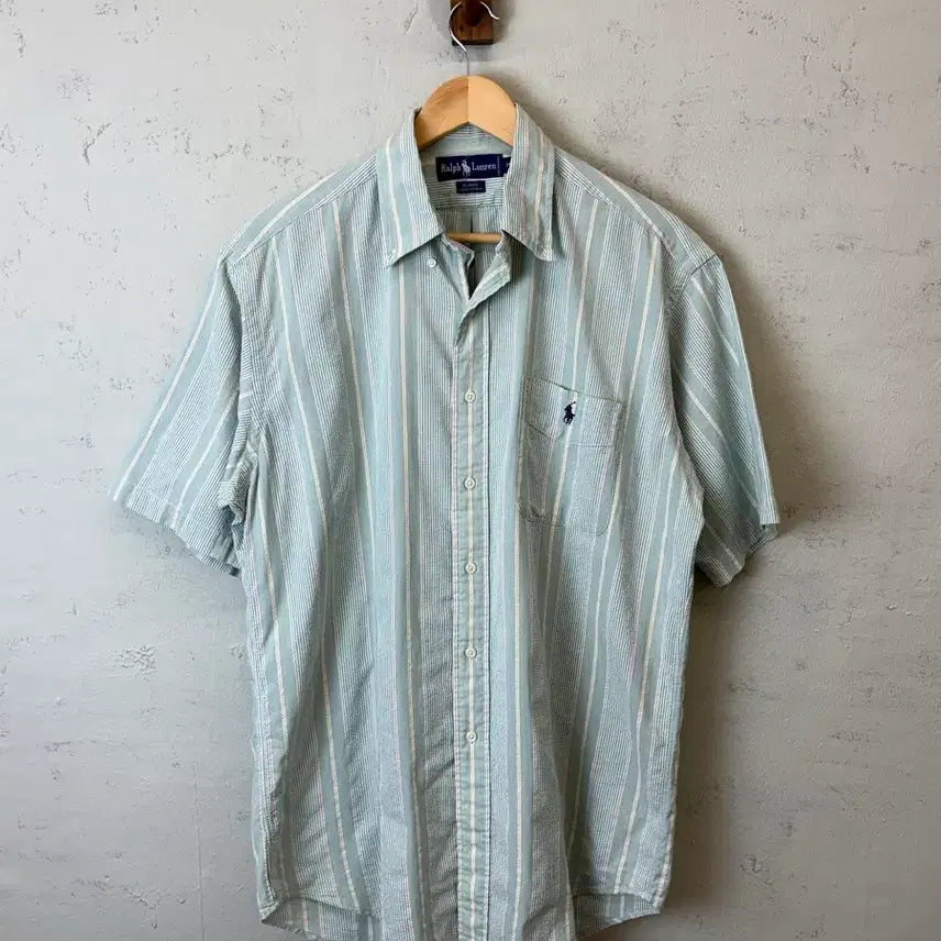 [BUNJANG] Polo Ralph Lauren Striped Short Sleeve Shirt (M) / [M] 폴로 랄프로렌 스트라이프 반팔셔츠