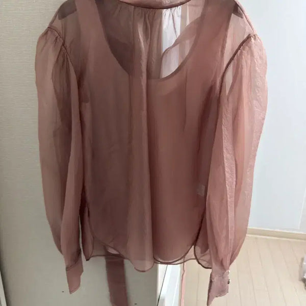 [BUNJANG] TIME Oganza Tie Blouse / 한섬 타임 오간자 타이 블라우스
