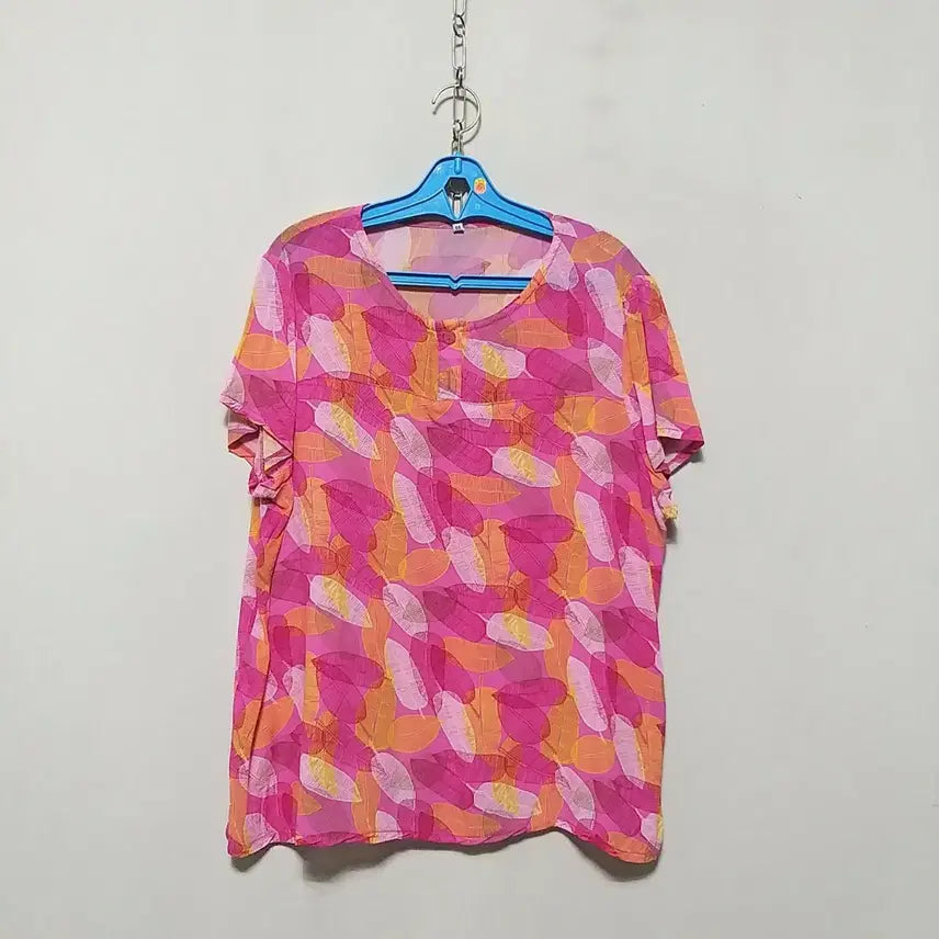 [BUNJANG] Women's Blouse - Linen Blend with Leaf Pattern / 바46 인견상의