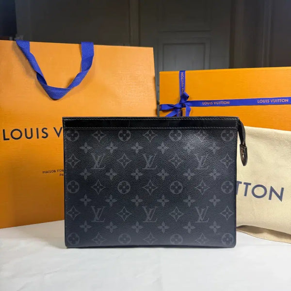 [BUNJANG] Louis Vuitton Monogram Eclipse Pochette Voyage MM Pouch Clutch M61692 / [ OS,풀구성,구매 내역 보유 ] 루이비통 모노그램 이클립스 포쉐트 보야주 MM 파우치 클러치