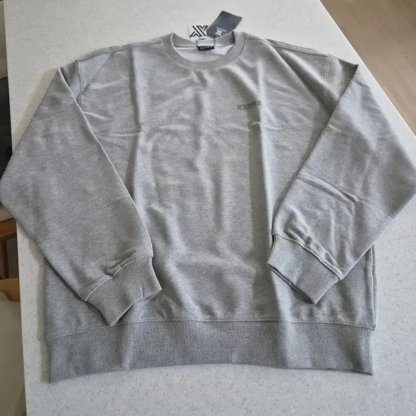 [BUNJANG] Xexymix Men's Small Letter Sweatshirt (Melange Grey) / 새상품-테그있음)남성)스몰 레터 스웨트 셔츠 (멜란지그레이)(젝시믹스)(60%할인)