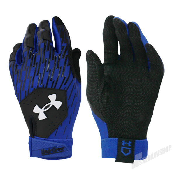 [BUNJANG] Under Armour Cleanup Baseball Batting Gloves (1378764-002) - Black/Blue, XL / 언더아머 클린업 배팅장갑 (1378764-002): 블랙/블루 XL