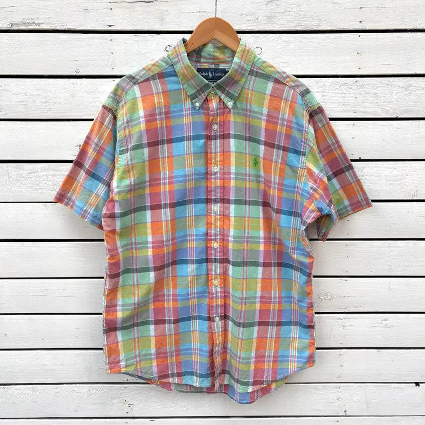 [BUNJANG] Polo Ralph Lauren Check Short Sleeve Shirt - Men's XL / Polo 폴로 체크 반팔 셔츠