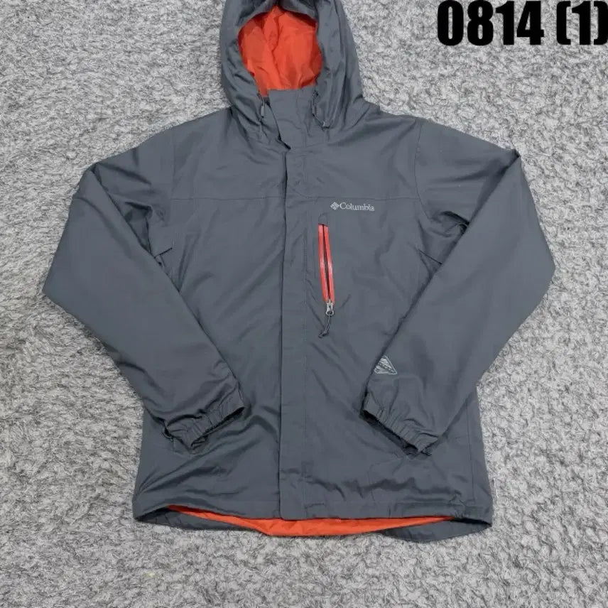 [BUNJANG] Columbia Windbreaker Jacket - Grey/Orange / 컬럼비아 바람막이 자켓 그레이/오렌지
