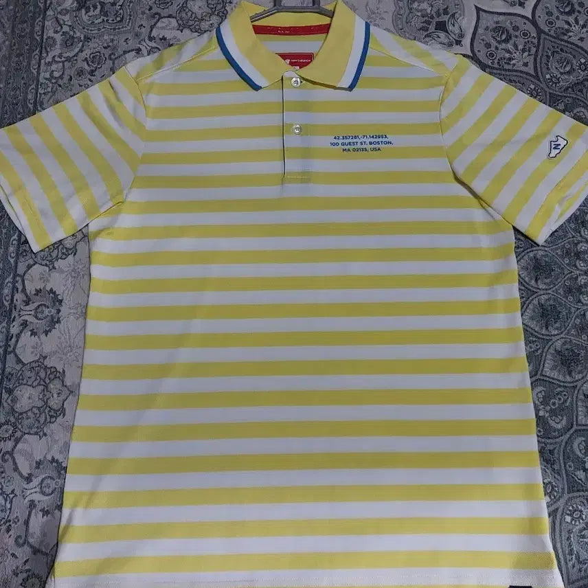 [BUNJANG] New Balance Golf Striped Collar T-Shirt / 뉴발란스 골프 스트라이프 카라티