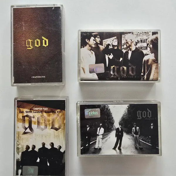 [BUNJANG] god 1st, 2nd, 3rd, 4th Studio Album Cassette Tape Bundle Set / 카세트테이프 일괄판매 (4개)- god 1집 / 2집 / 3집 / 4집