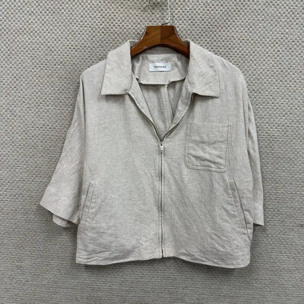 [BUNJANG] She's Miss Linen Short-Sleeve Jacket 66 / 쉬즈미스 린넨 반팔 자켓 66 H02067