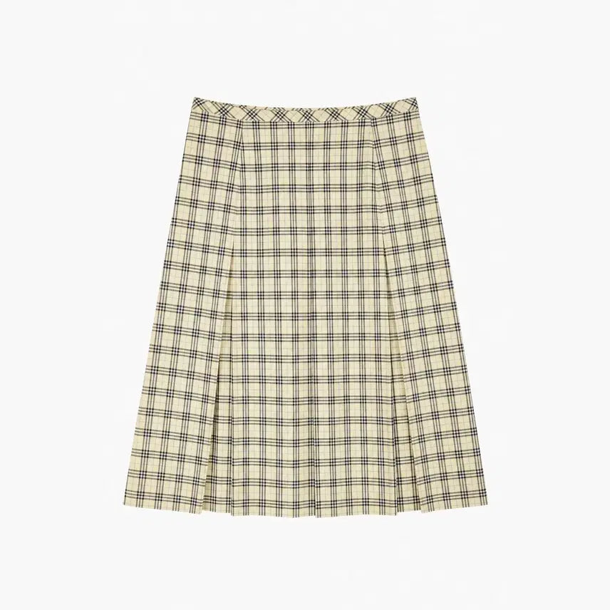 [BUNJANG] Burberry 100% Cotton Check Skirt / BURBERRYS 버버리 코튼 100% 체크 스커트 - Women (6601)