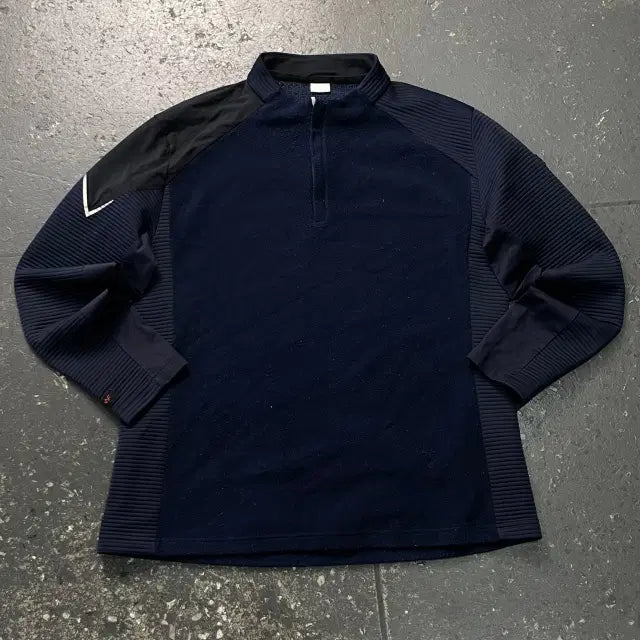 [BUNJANG] Wide Angle Half Zip-Up Sweatshirt / 105 와이드앵글 반집업