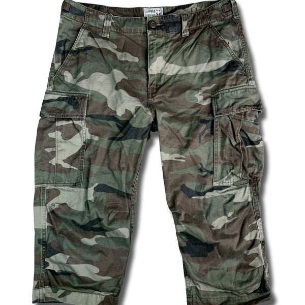[BUNJANG] Avirex Woodland Camo Cargo Half Pants / 아비렉스 우드랜드 카모 카고 하프 팬츠