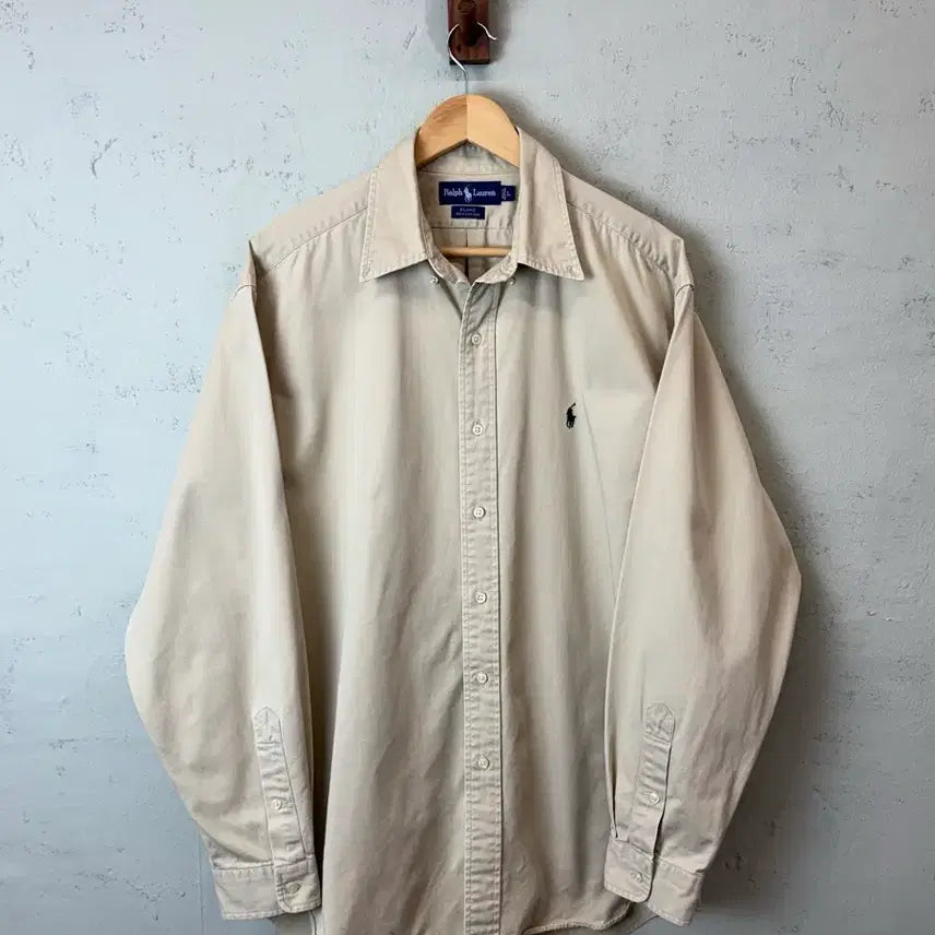 [BUNJANG] Polo Ralph Lauren Beige Solid Shirt (L) / [L] 폴로 랄프로렌 베이지 솔리드 셔츠